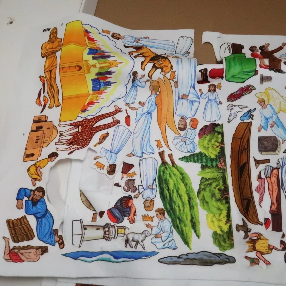 Huge Lot Felt Pages Large Box Display Scenes Betty Lukens Through the Bible